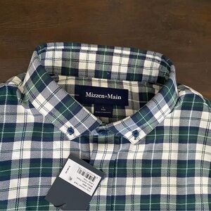 New with tag Mizzen+Main check pattern  button down shirt men’s size L